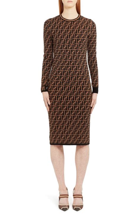 fendi long sleeve sweater dress